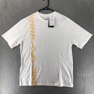 NEW Nike Jordan Women's XS Oversized Graphic T-Shirt White Gold